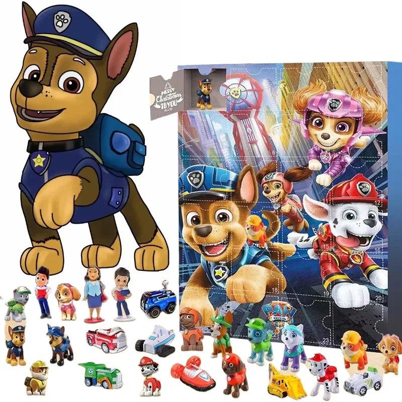 24 Style Paw Patrol Anime Christmas Advent Calendar Patrol Canine Cartoon Toys Action Figure Model Ornamental Decor Mystery Gift