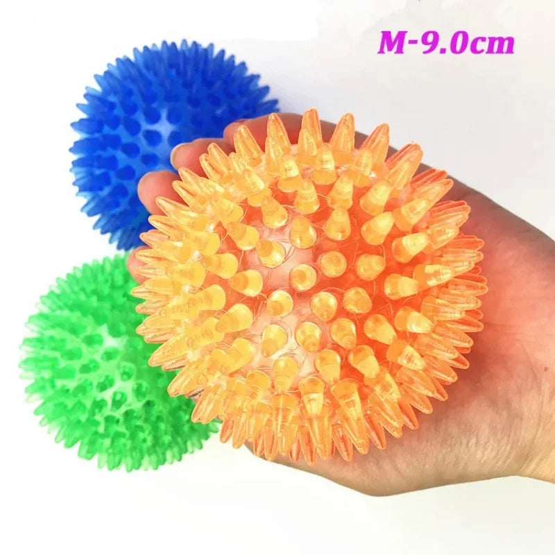 Pet Dog Toys Cat Puppy Sounding Toy TPR Soft Burr Tooth Cleaning Elastic Ball Outdoor Training Interactive Chew Toy Pet Supplies