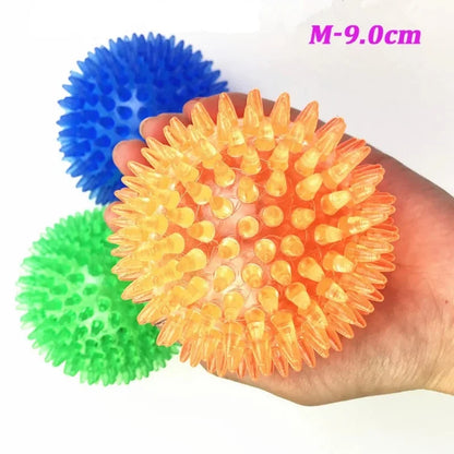 Pet Dog Toys Cat Puppy Sounding Toy TPR Soft Burr Tooth Cleaning Elastic Ball Outdoor Training Interactive Chew Toy Pet Supplies