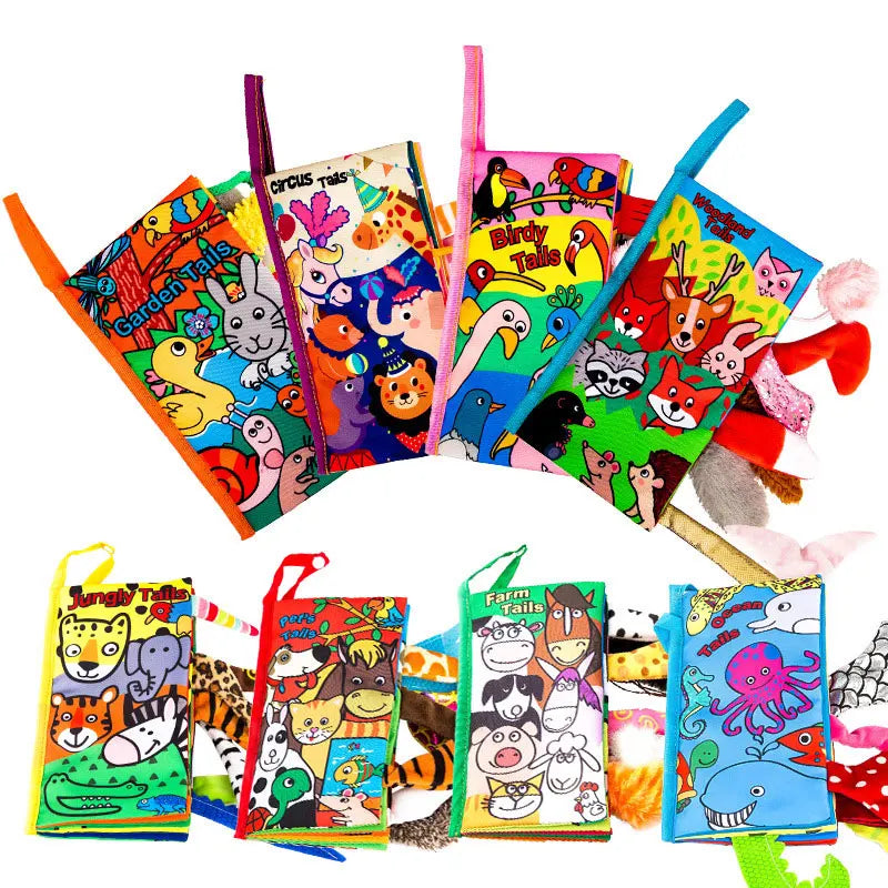 Newborn Sensory Toys For Babies Educational Baby Book Crib Toys Black White Baby Toys Animal Cloth Book Baby Toys 0 12 Months