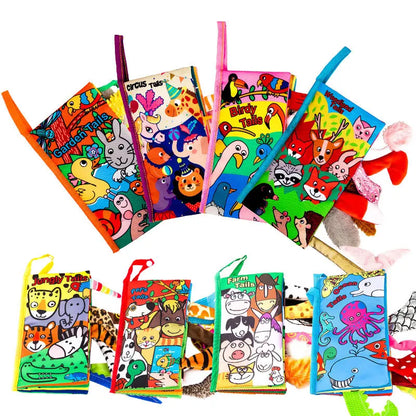 Newborn Sensory Toys For Babies Educational Baby Book Crib Toys Black White Baby Toys Animal Cloth Book Baby Toys 0 12 Months