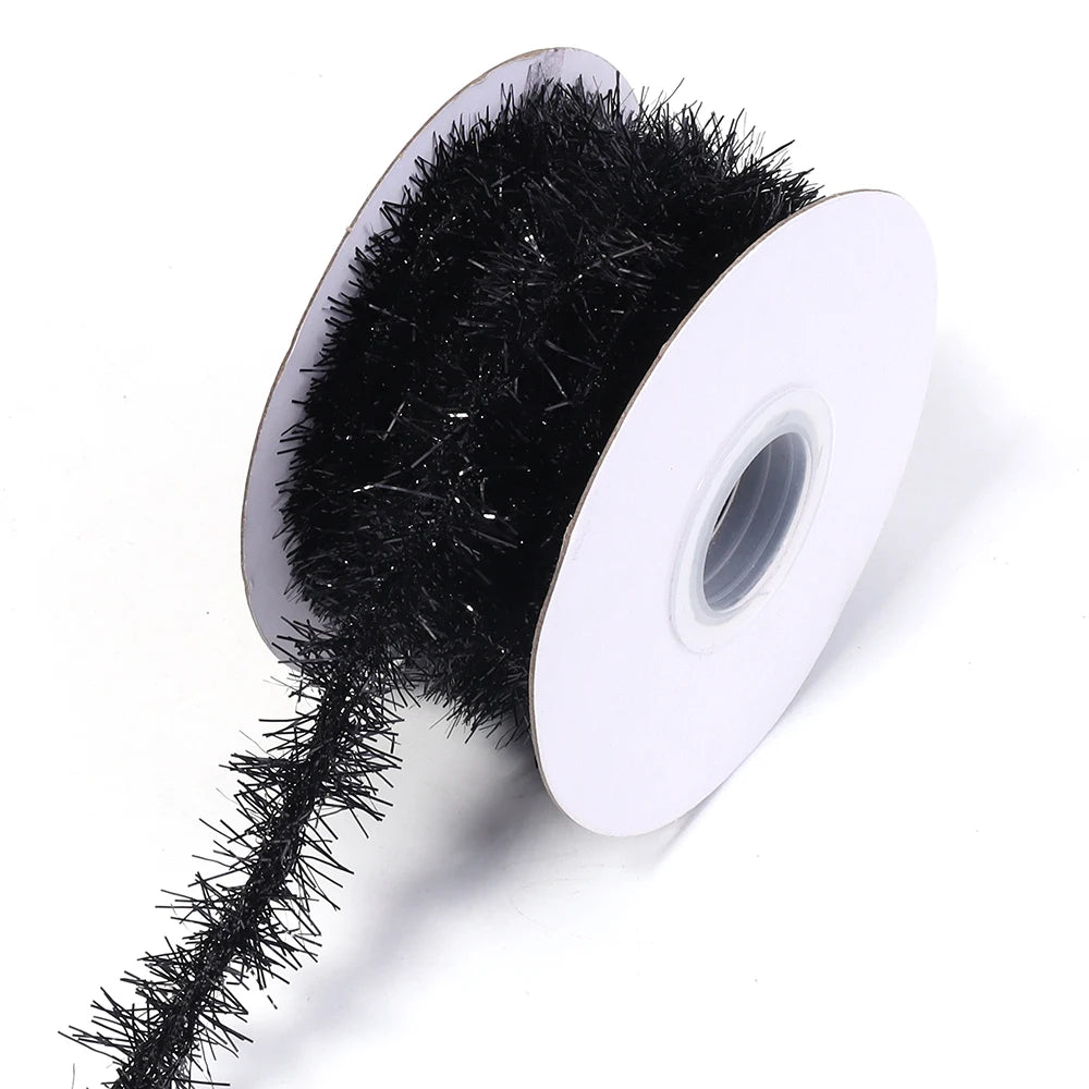 10Yards Christmas Ribbon Garland Cane Foil Tinsel Glitter Metallic Xmas Tree Wrapping Ribbons Ornaments DIY New Year Party Decor