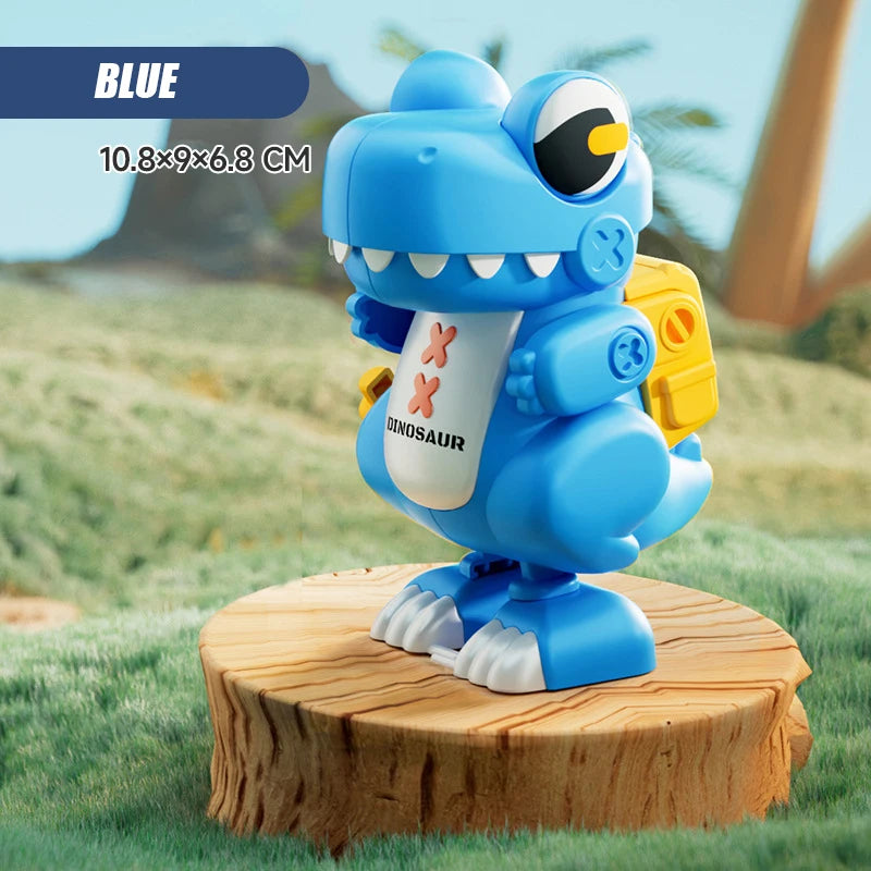 Cartoon Adorable Dinosaur Wind-Up Walking Toy Simulation Dinosaur Animal Keychain Pendant Baby Interactive Clockwork Puzzle Toys