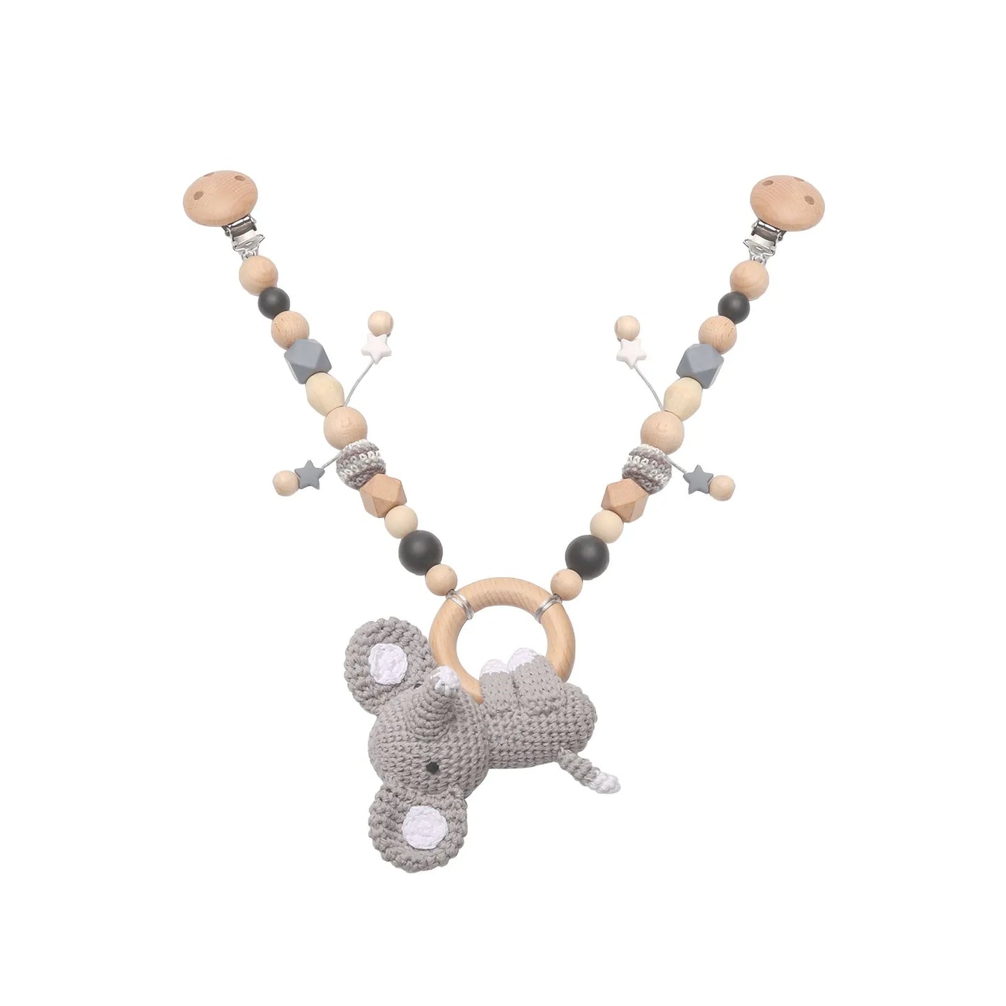 Baby Wooden Crochet Stroller Toys Hanging Stroller Rattle Crib Bell Animal Mobiles Gym Stroller Pendants Gifts Children's Toys