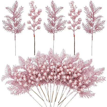 5Pcs Artificial Foam Red Bifurcated Berry Home Room Decoration Christmas Tree Pendant Outdoor Garden Christmas New Year Decor