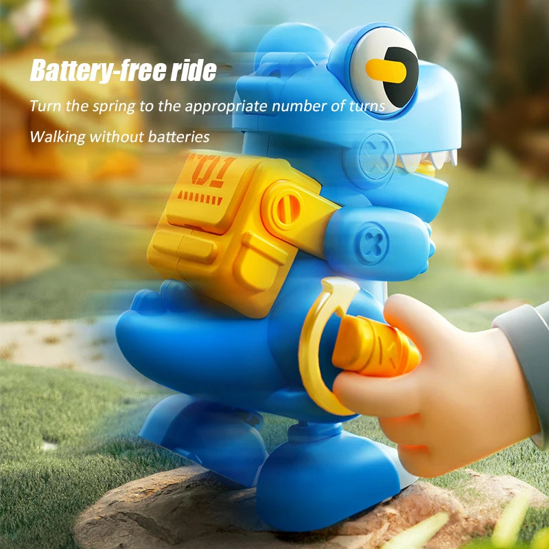 Cartoon Adorable Dinosaur Wind-Up Walking Toy Simulation Dinosaur Animal Keychain Pendant Baby Interactive Clockwork Puzzle Toys