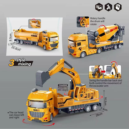 1pc-1/50 Simulation Alloy Head Diecasts Toy Engineering Vehicle Toy Excavator Crane Model Truck Car Toys for Boys Gifts Home Dec