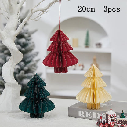 Christmas Tree Ornament Christmas Decoration 2026 3D Honeycomb Ball Desk Accessories Xmas Tree Navidad Decoraciones