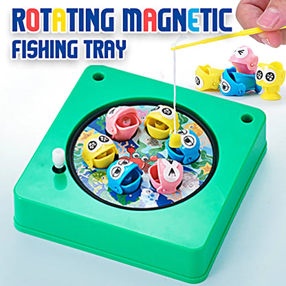 Mini Children's Fishing Toy Magnetic Fishing Rod Windup Chain Spinning Wheel Exercise Children's Hand Eye Coordination Ability