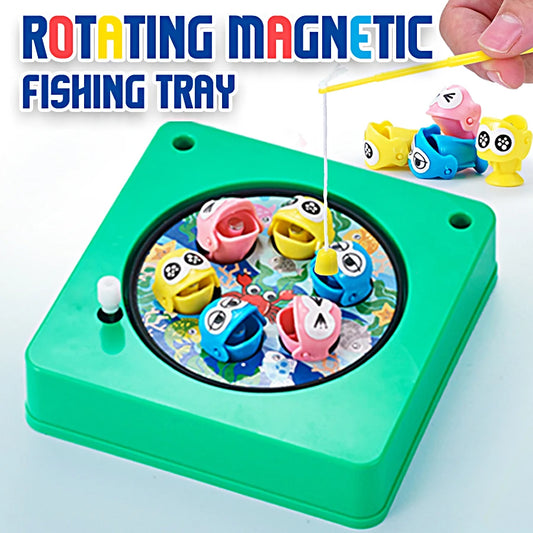 Mini Children's Fishing Toy Magnetic Fishing Rod Windup Chain Spinning Wheel Exercise Children's Hand Eye Coordination Ability