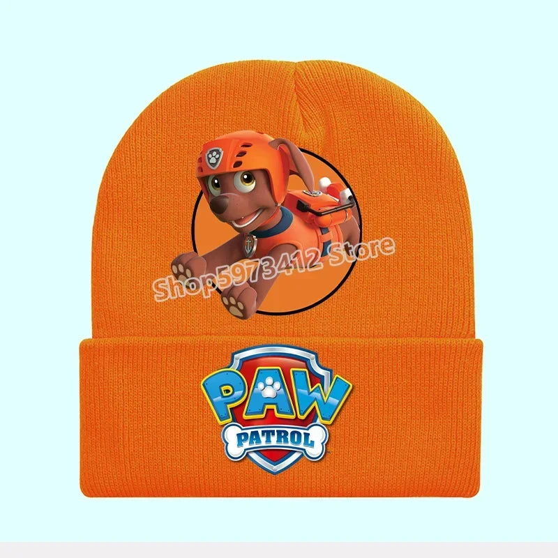 Paw Patrol Child Knitted Cap Chase Skye Rocky Beanies Winter Warm Hat Anime Accessories Cute Headgear Boy Girls Kids Bonnet Gift