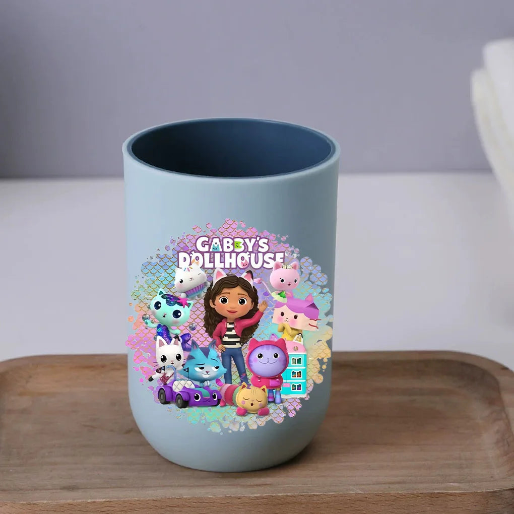Gabby Dollhouse Water Cup Tooth Brushing Cups Anime Kawaii Cat Kids Toothg Cups Toothpaste Holders Kids Birthday Gift
