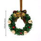 Merry Chrismas Wreath Pendant with Bell Car Door Hanging Decoration Mini Christmas Party Drop Wreath DollhouseOrnaments Supplies