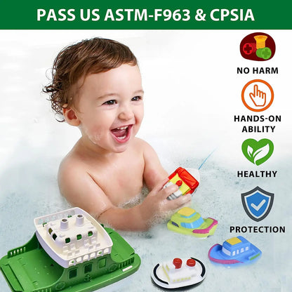 Mini Car Shaped Baby Shower Toy with Sprinkler Swimming Pool Bathtub & Beach Birthday Gift for Children Carrying Boat Feature