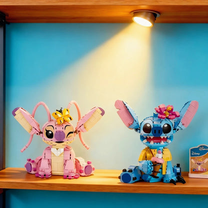 New Stitch Angel CP Building Blocks 2026 - Large Piece Cartoon Toys with Moving Ears Kids Assembly Gift for Boys Girls Birthday