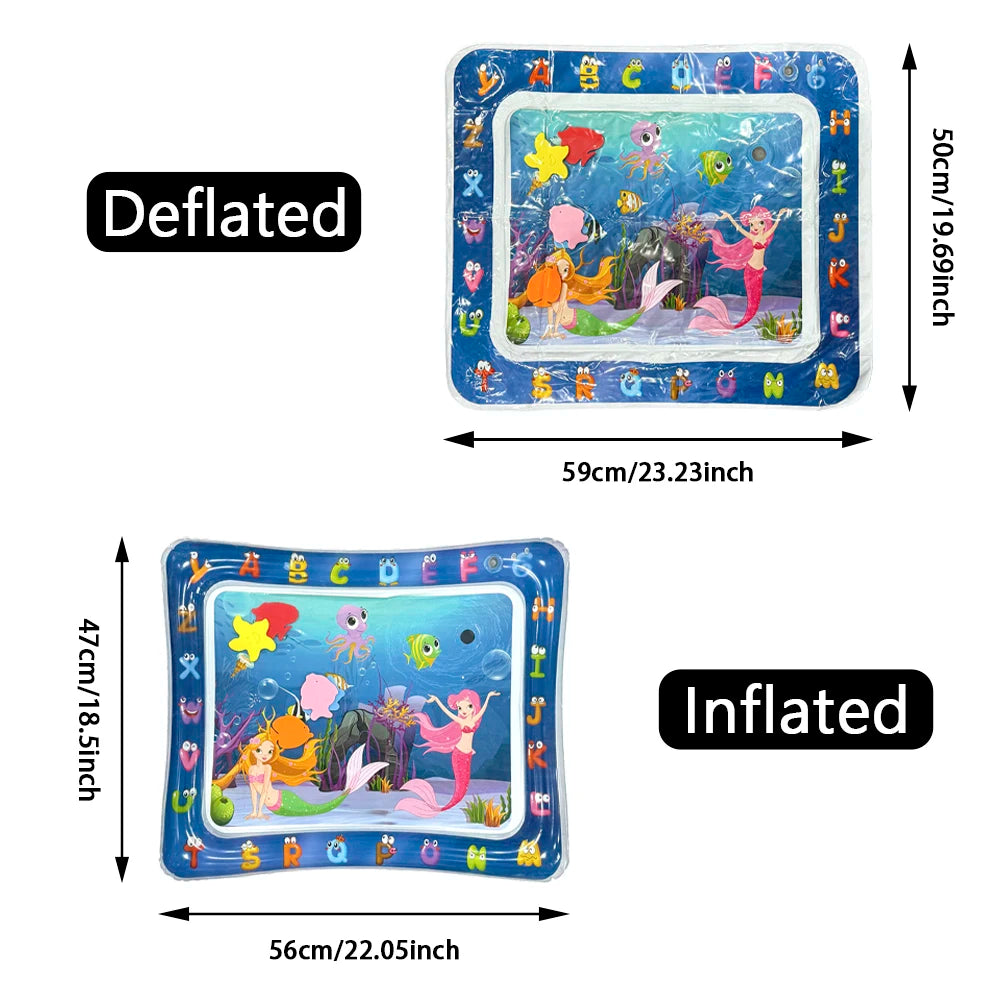 1pc Inflatable PVC Playing Mat Mermaid Pattern Baby Play Water Mat Toddler Pad Kids Early Education Activity Toys Mat Cushion
