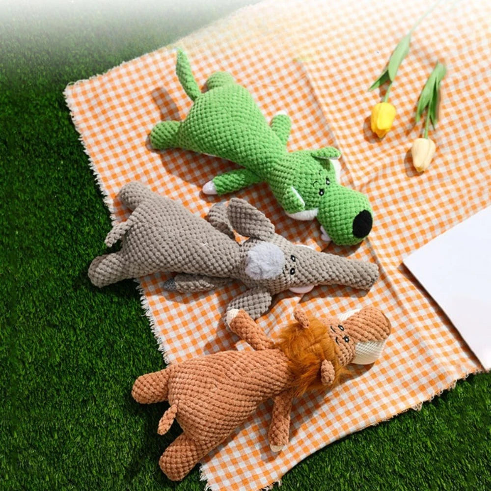 Plush Cartoon Puppy Dog Toys Pet Chew Squeak Toys Small Dogs Teeth Grinding Bite Resistant Relieve Boredom Play with Pet Toys