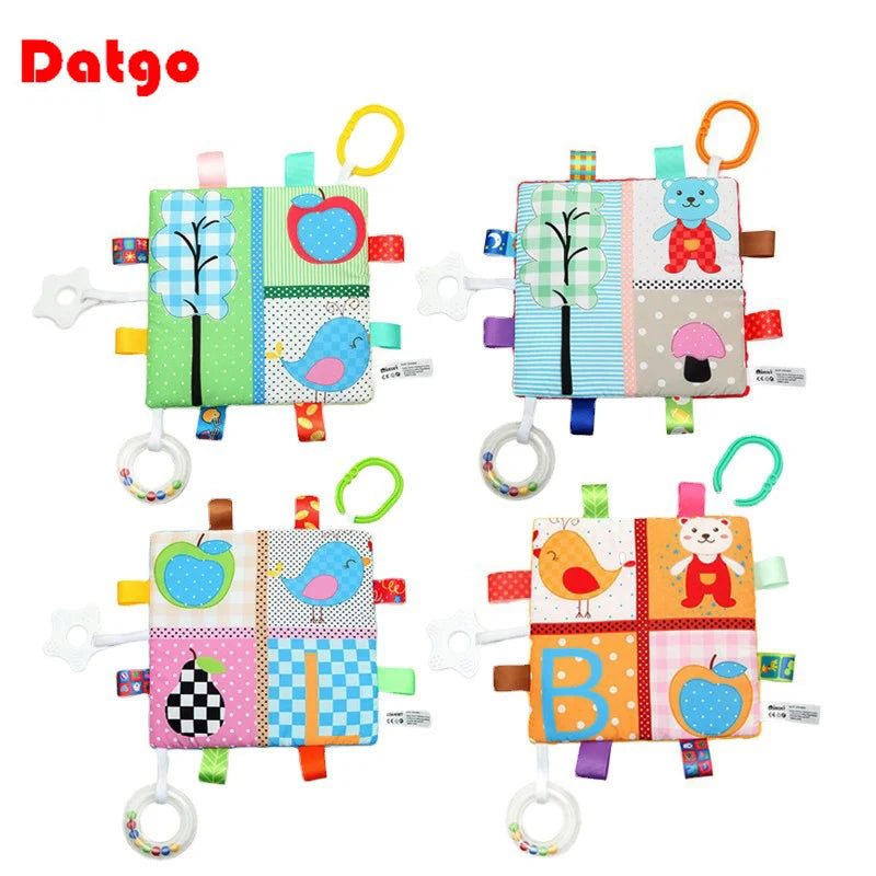 Newborn Baby Plush Soft Appease Towel Sleeping Stroller Rattle Hanging Toy Cartoon Animal Blankie Educational Toys 0-24 Months