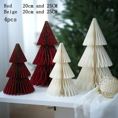 Christmas Tree Ornament Christmas Decoration 2026 3D Honeycomb Ball Desk Accessories Xmas Tree Navidad Decoraciones