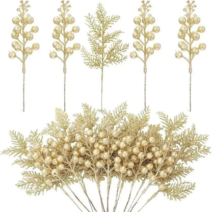 5Pcs Artificial Foam Red Bifurcated Berry Home Room Decoration Christmas Tree Pendant Outdoor Garden Christmas New Year Decor