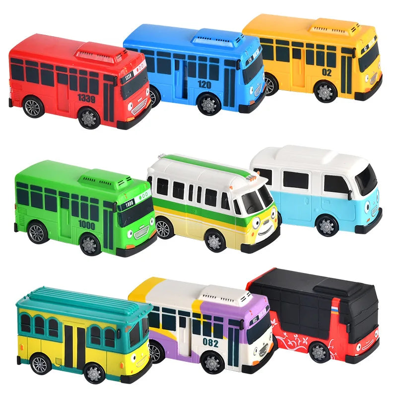 CartoonBus Children's Toy Mini Pull Back Car Anime Model Bus Toy Children's Puzzle Toy
