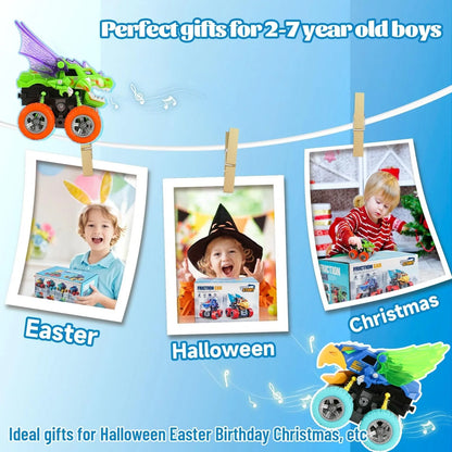 Hot Toys Car Monster Truck Four-wheel Drive Vehicle Stunt Dump Car Inertia Car Toy Dinosaur Pull Back Children Toy Boy Girl Gift