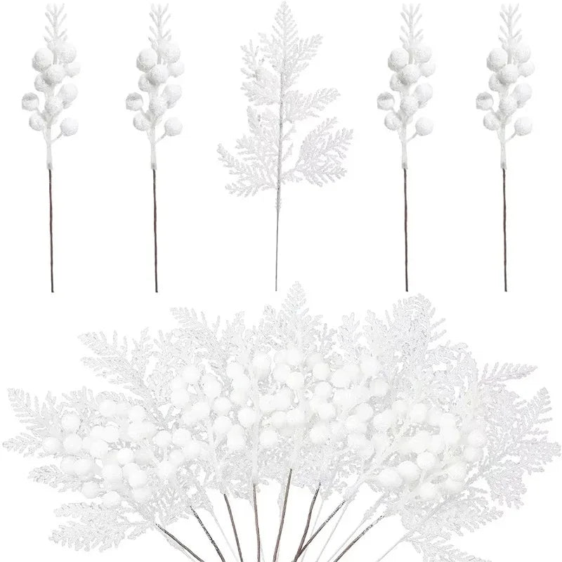 5Pcs Artificial Foam Red Bifurcated Berry Home Room Decoration Christmas Tree Pendant Outdoor Garden Christmas New Year Decor