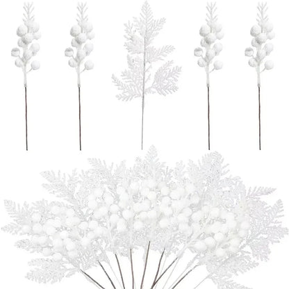 5Pcs Artificial Foam Red Bifurcated Berry Home Room Decoration Christmas Tree Pendant Outdoor Garden Christmas New Year Decor