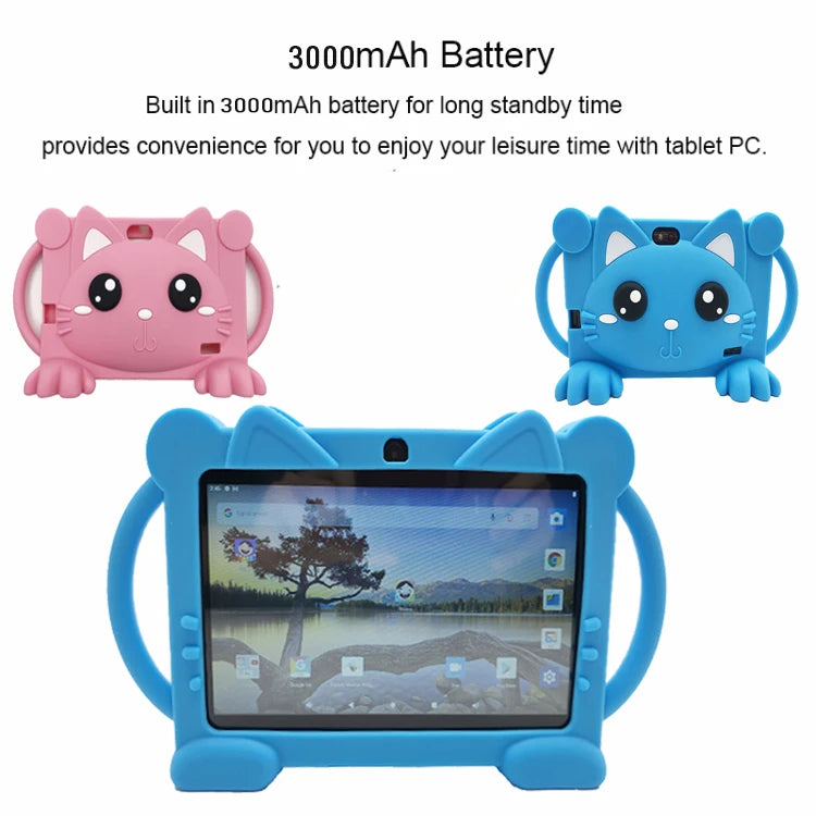 Kids Tablet 5G WiFi 2+32GB 7'' Android Tablet Toddler Case Dual Camera Games Educational Learning Toys Children Gifts