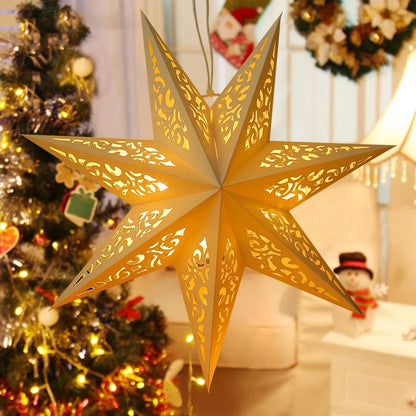 Hollow Star Hanging Pendants Christmas Decoration 2025 for Home Navidad Natal Noel Gifts Christmas Ornaments New Year 2026