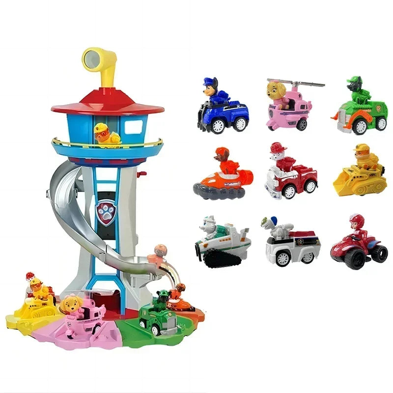 Paw Patrol Toy Set Cartoon Anime Figures Patrol Canine Chase Skye Rebound Bicycle Home Decoration Kids Christmas Birthday Gifts