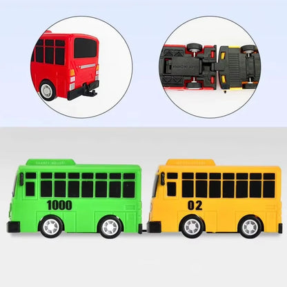 CartoonBus Children's Toy Mini Pull Back Car Anime Model Bus Toy Children's Puzzle Toy