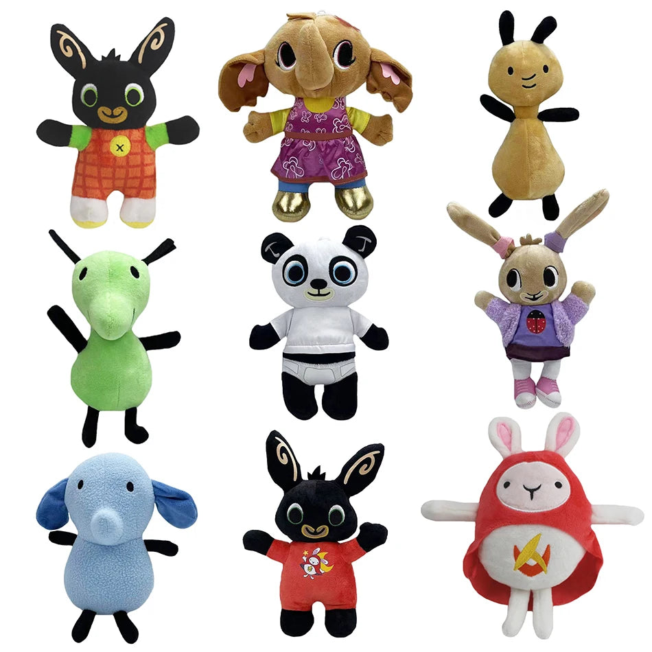 Anime Cartoon Bing Rabbit Plush Toys Bing Friends Flop Sula Elephant Panda Bear Stuffed Animal Doll For Kids Christmas Gift