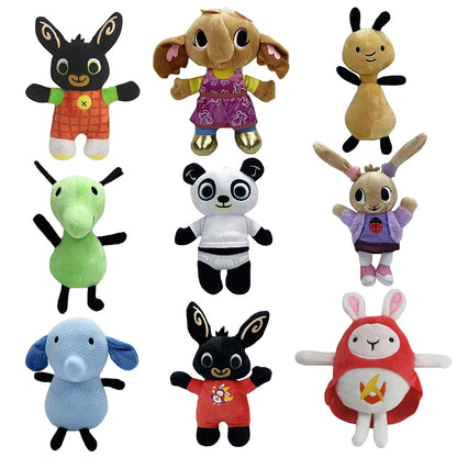 Anime Cartoon Bing Rabbit Plush Toys Bing Friends Flop Sula Elephant Panda Bear Stuffed Animal Doll For Kids Christmas Gift