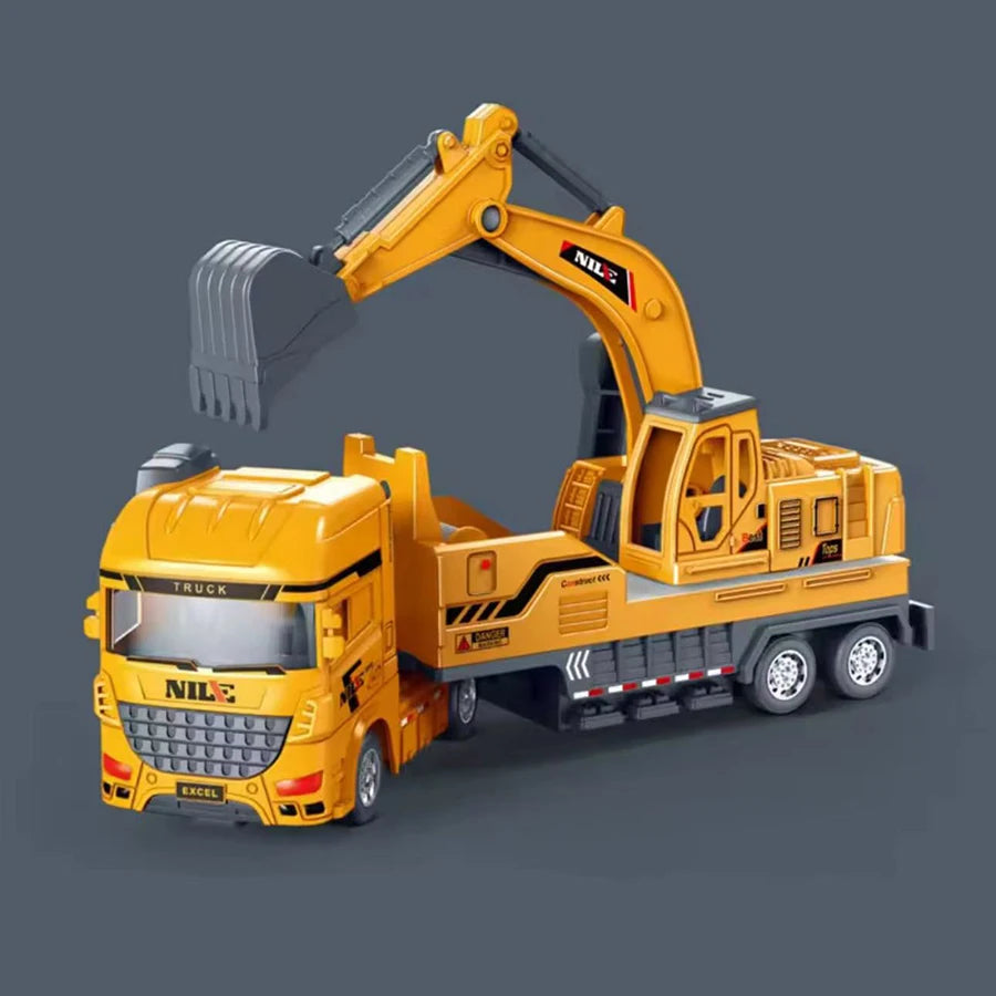 1pc-1/50 Simulation Alloy Head Diecasts Toy Engineering Vehicle Toy Excavator Crane Model Truck Car Toys for Boys Gifts Home Dec