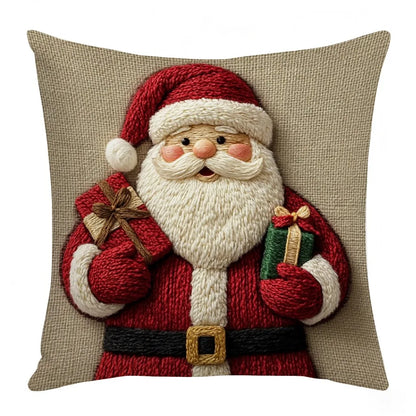45cm Grey Red Christmas Pillowcase Cartoon Santa Snowman Elk Sofa Cushion Cover Home Bed Car Decor Merry Christmas 2025
