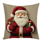 45cm Grey Red Christmas Pillowcase Cartoon Santa Snowman Elk Sofa Cushion Cover Home Bed Car Decor Merry Christmas 2025
