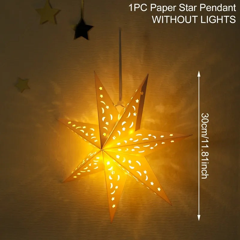 Hollow Star Hanging Pendants Christmas Decoration 2025 for Home Navidad Natal Noel Gifts Christmas Ornaments New Year 2026