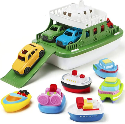Mini Car Shaped Baby Shower Toy with Sprinkler Swimming Pool Bathtub & Beach Birthday Gift for Children Carrying Boat Feature