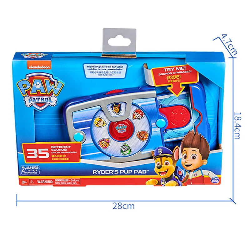 Original PAW Patrol Ryder Pup Pad Tablet Mission Launcher Rescue Team Dog Calling Pad Kids Toys Cosplay Sounding Toys Anime Doll