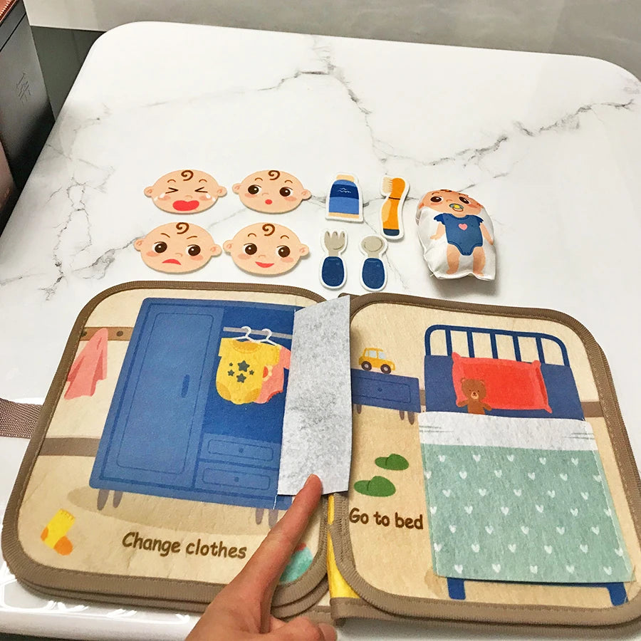 Early Education English Interactive Cognitive Cloth Books Baby Learning Books Baby Soft Books Children's Toys