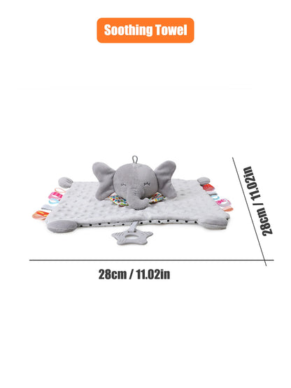 1pcs Baby Security Soothing Doll Towel with Teether Rattles Soft Blanket Snuggle Toy Stuffed Animal for Babies Newborns Gift