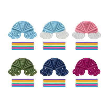 Creative Rainbow Clouds Silicone Sensory Activity Board,  Color Training Toy, Double Side Busy Board, Fine Motor Skills&Fun Play