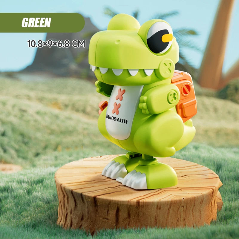 Cartoon Adorable Dinosaur Wind-Up Walking Toy Simulation Dinosaur Animal Keychain Pendant Baby Interactive Clockwork Puzzle Toys