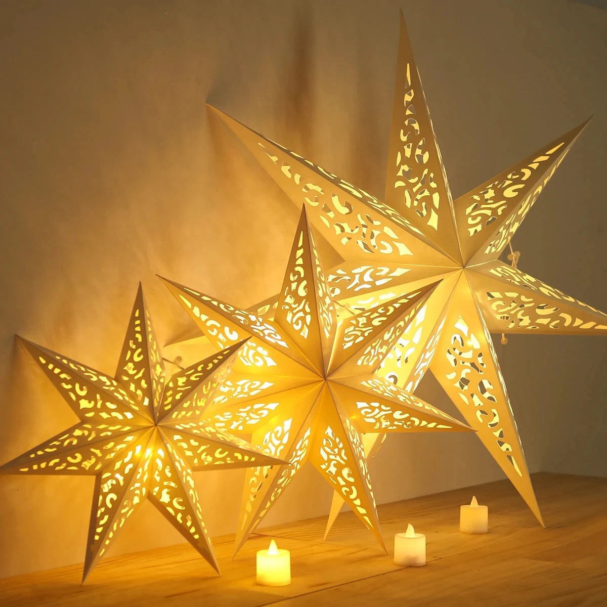 Hollow Star Hanging Pendants Christmas Decoration 2025 for Home Navidad Natal Noel Gifts Christmas Ornaments New Year 2026