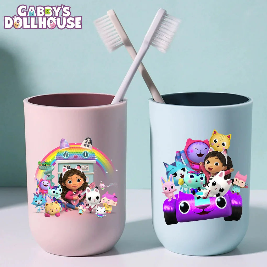 Gabby Dollhouse Water Cup Tooth Brushing Cups Anime Kawaii Cat Kids Toothg Cups Toothpaste Holders Kids Birthday Gift