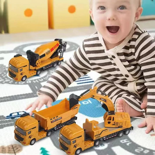 1pc-1/50 Simulation Alloy Head Diecasts Toy Engineering Vehicle Toy Excavator Crane Model Truck Car Toys for Boys Gifts Home Dec