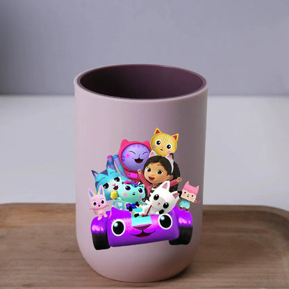 Gabby Dollhouse Water Cup Tooth Brushing Cups Anime Kawaii Cat Kids Toothg Cups Toothpaste Holders Kids Birthday Gift