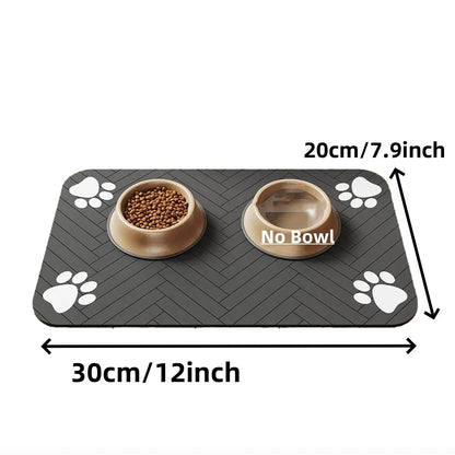 S（little kitten ）、M、L bsorbent Pet Feeding Mat, Waterproof Placemat for Dog & Cat Food & Water Bowls, Quick-Dry Rubber Backing