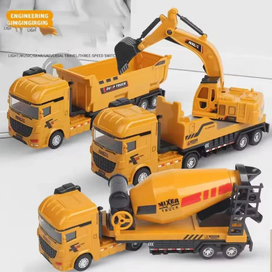 1pc-1/50 Simulation Alloy Head Diecasts Toy Engineering Vehicle Toy Excavator Crane Model Truck Car Toys for Boys Gifts Home Dec